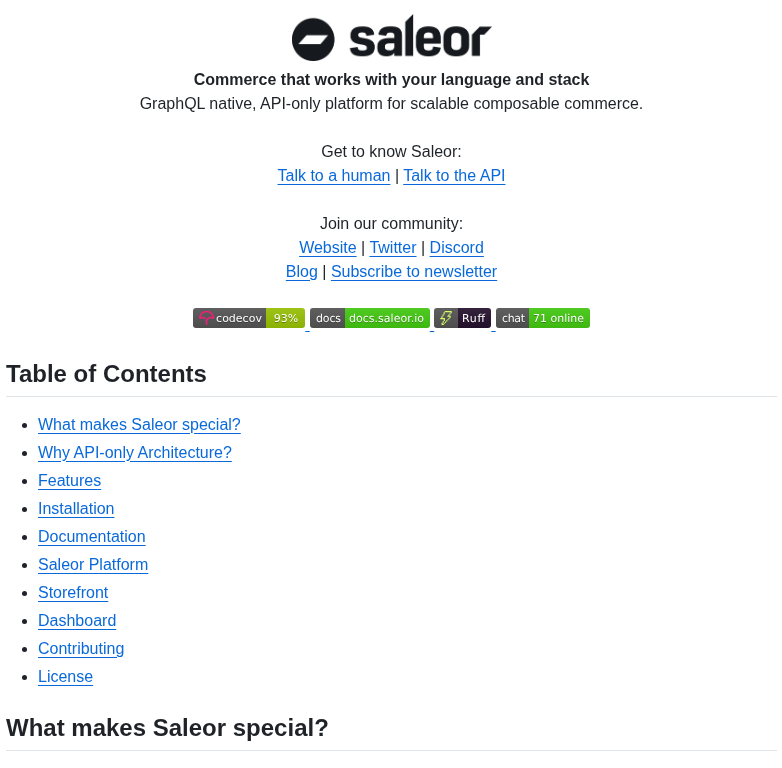 Saleor Saleor screenshot