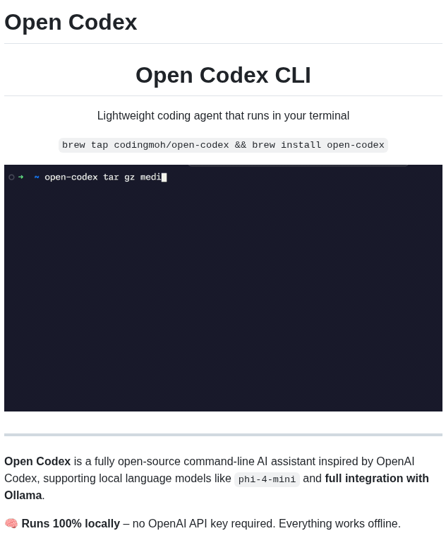 Codingmoh Open Codex screenshot