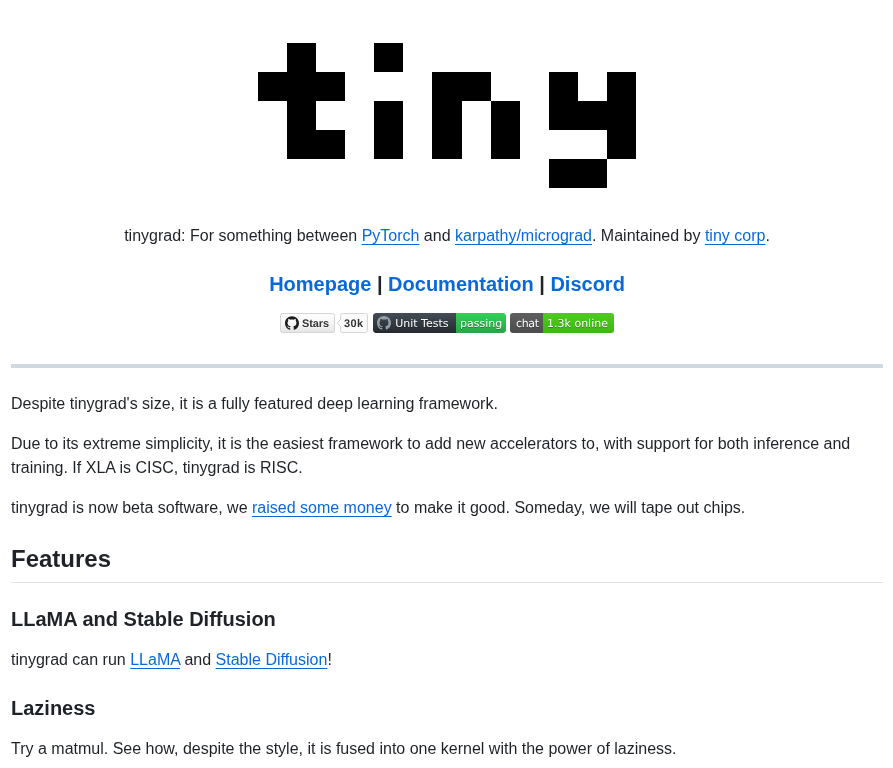 Tinygrad Tinygrad screenshot