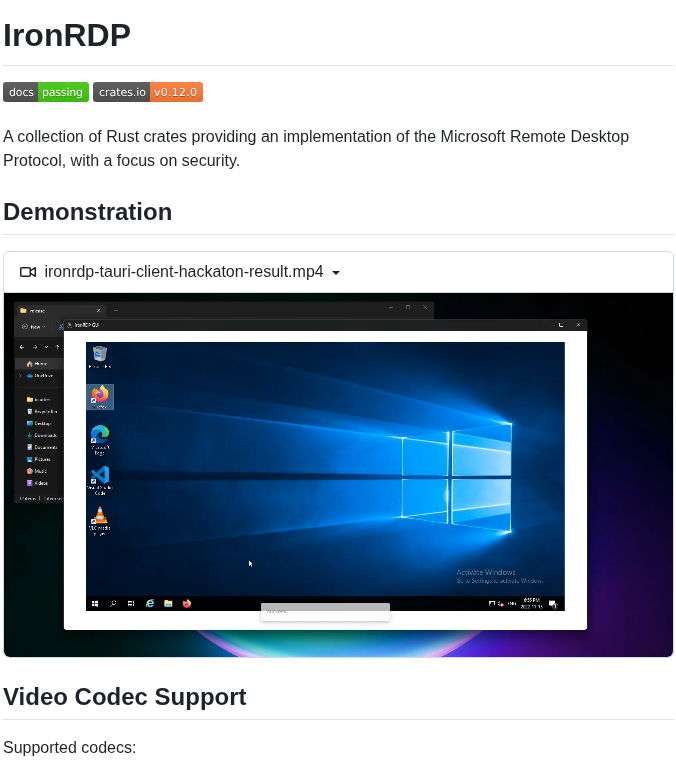 Devolutions Ironrdp screenshot