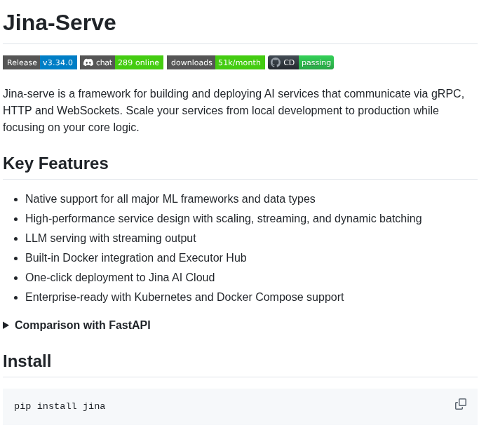 Jina Ai Serve screenshot