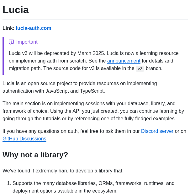 Lucia Auth Lucia screenshot