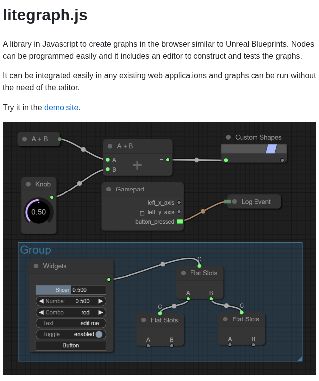 Jagenjo Litegraph.js screenshot