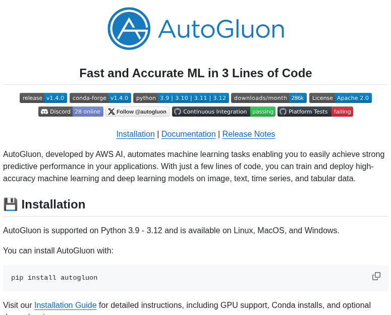 Autogluon Autogluon screenshot