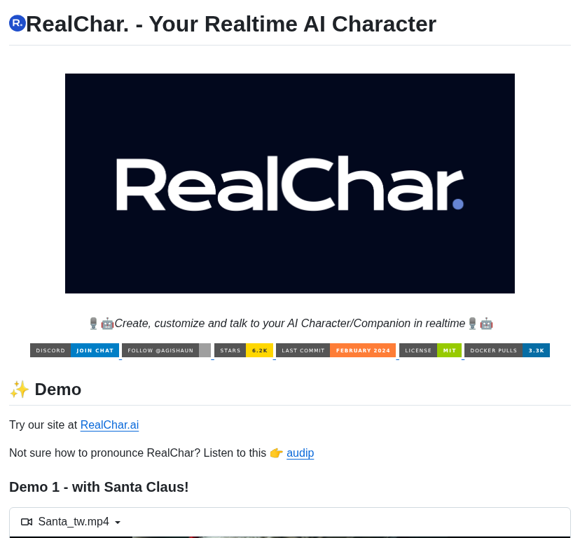 Shaunwei Realchar screenshot