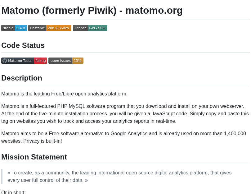 Matomo Org Matomo screenshot