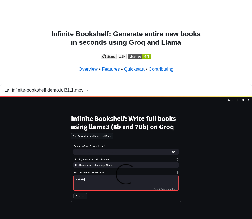 Bklieger Infinite Bookshelf screenshot