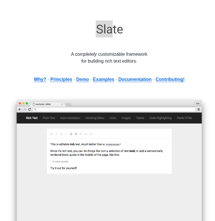 Ianstormtaylor Slate screenshot