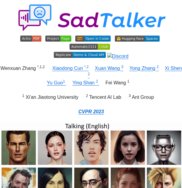 Opentalker Sadtalker screenshot