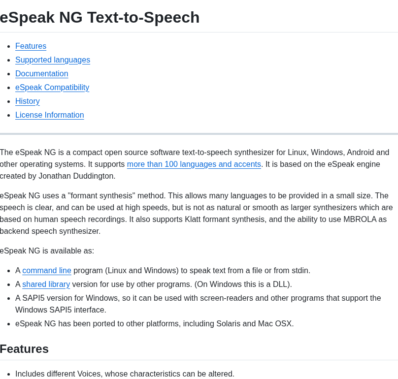 Espeak Ng Espeak Ng screenshot