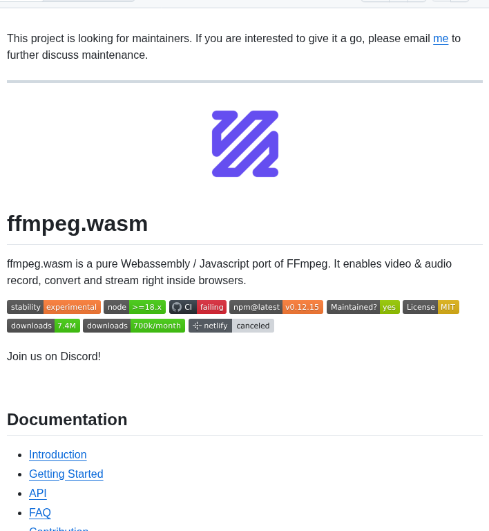 Ffmpegwasm Ffmpeg.wasm screenshot
