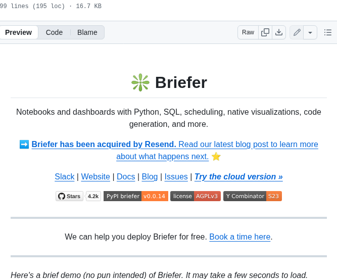 Briefercloud Briefer screenshot