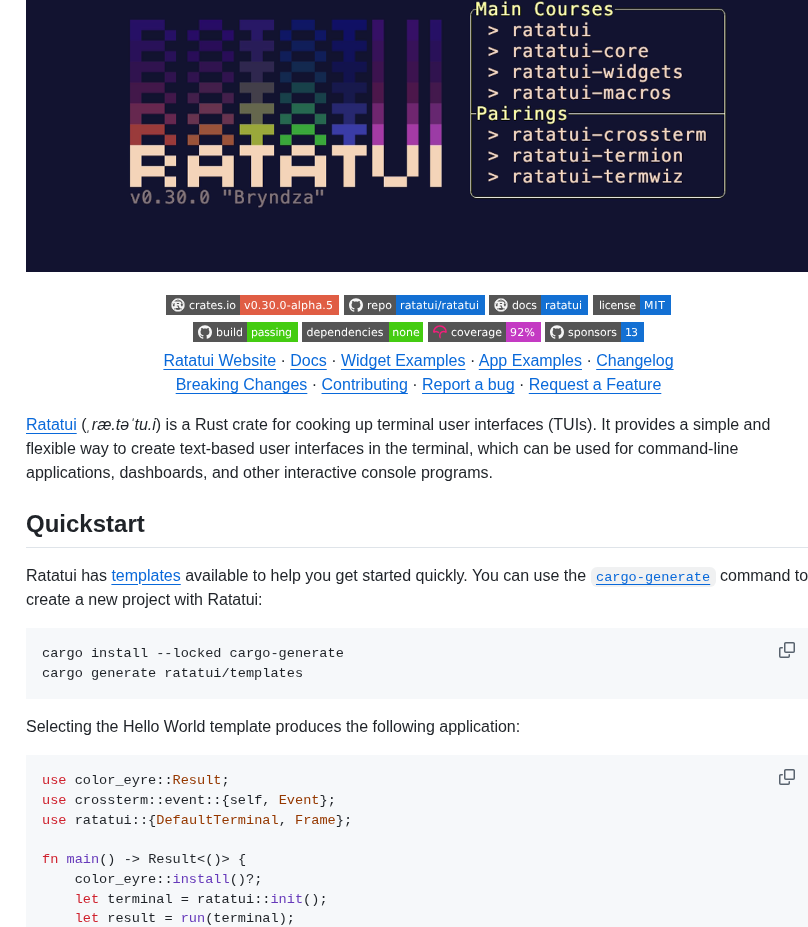 Ratatui Ratatui screenshot