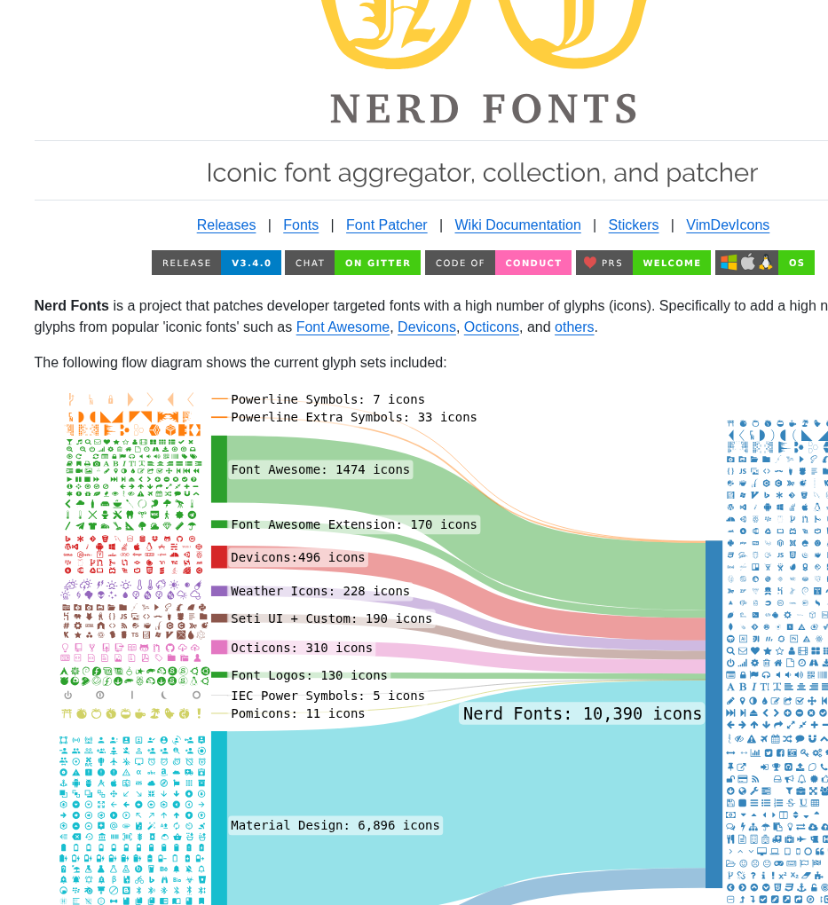 Ryanoasis Nerd Fonts screenshot