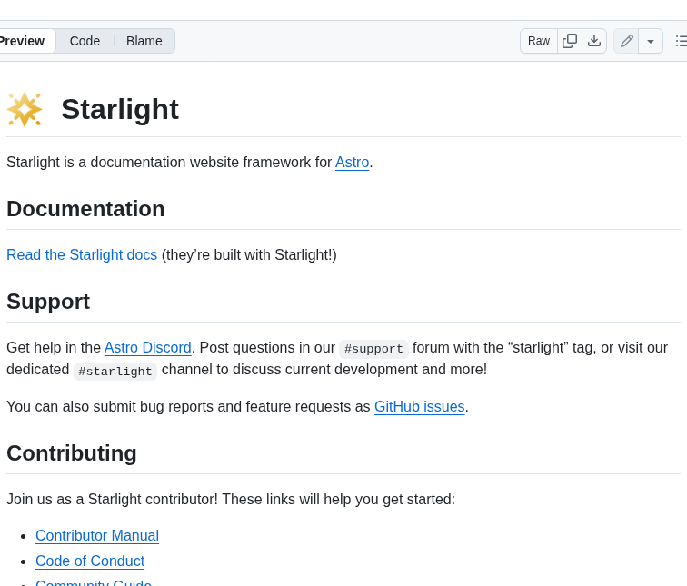 Withastro Starlight screenshot
