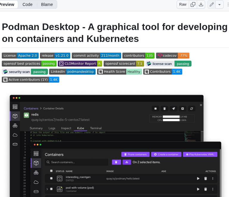 Podman Desktop Podman Desktop screenshot