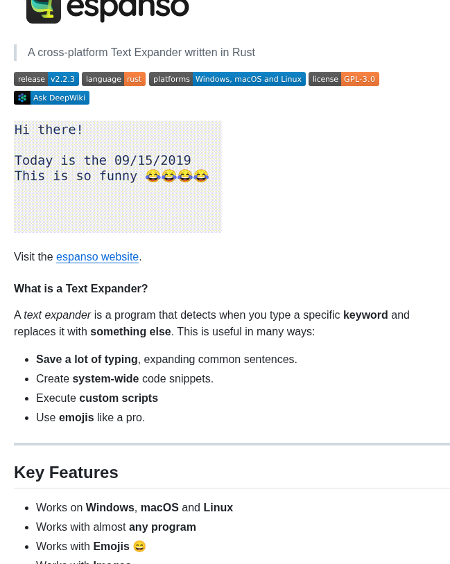 Espanso Espanso screenshot