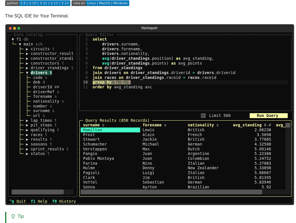 Tconbeer Harlequin screenshot