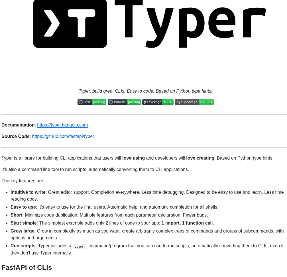 Fastapi Typer screenshot