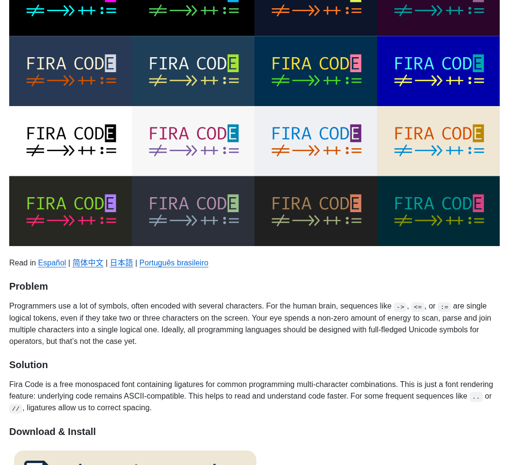Tonsky Firacode screenshot