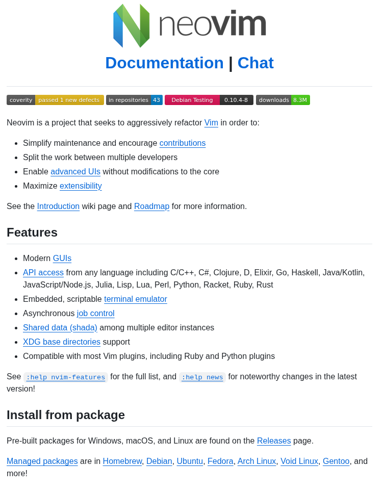 Neovim Neovim screenshot