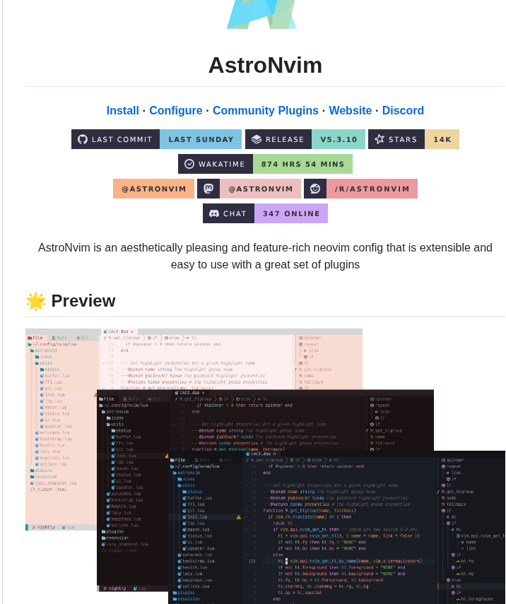 Astronvim Astronvim screenshot