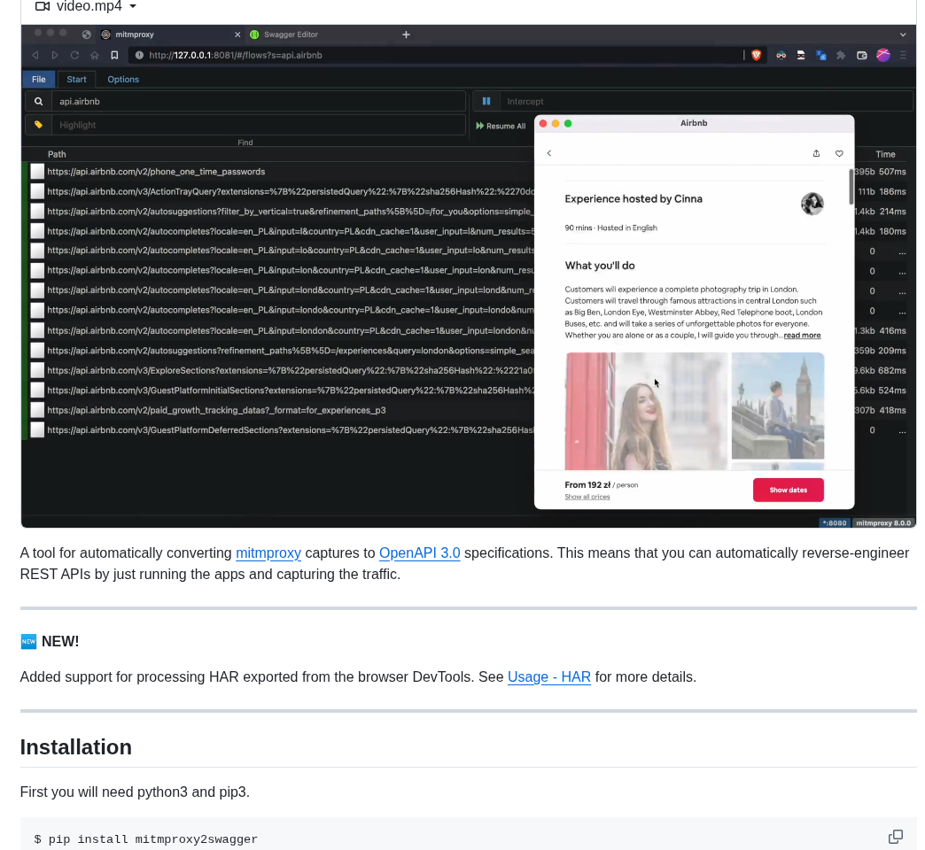 Alufers Mitmproxy2swagger screenshot