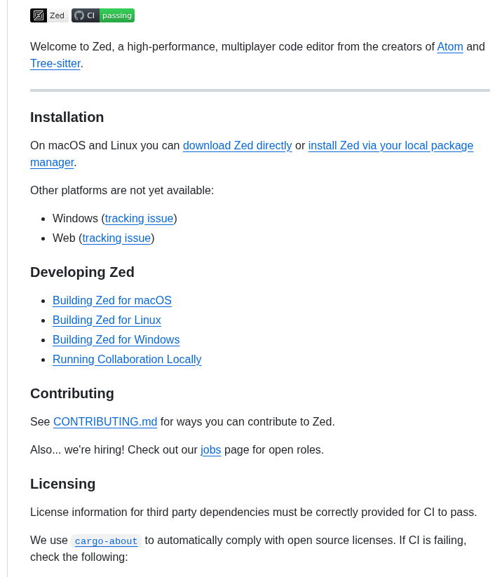 Zed Industries Zed screenshot