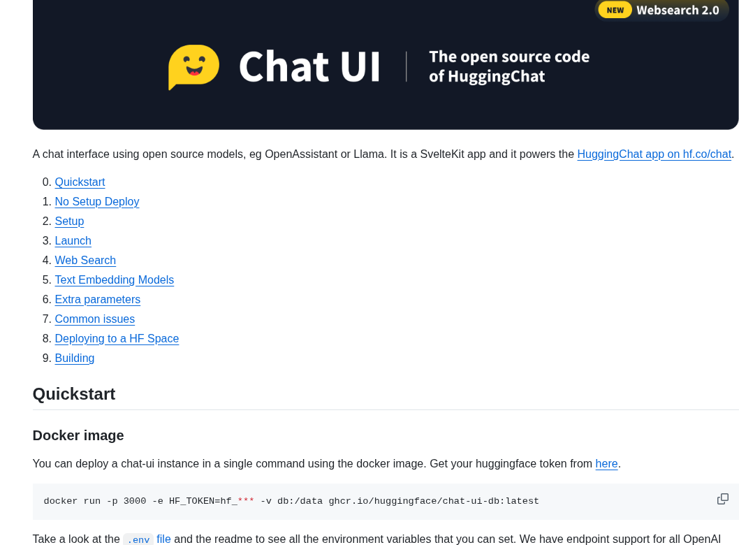 Huggingface Chat Ui screenshot