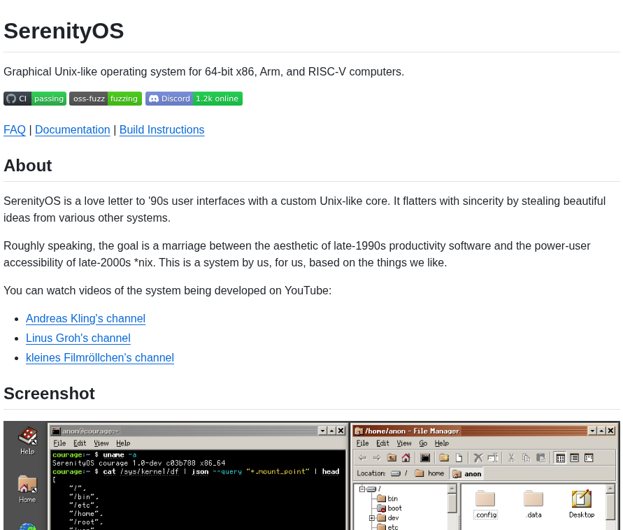 Serenityos Serenity screenshot