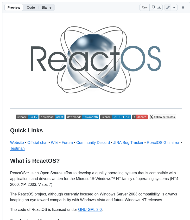 Reactos Reactos screenshot