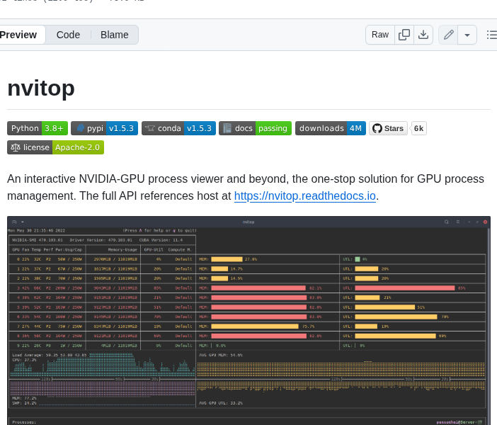 Xuehaipan Nvitop screenshot