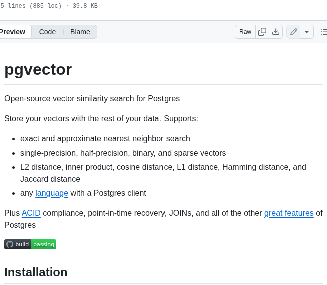 Pgvector Pgvector screenshot