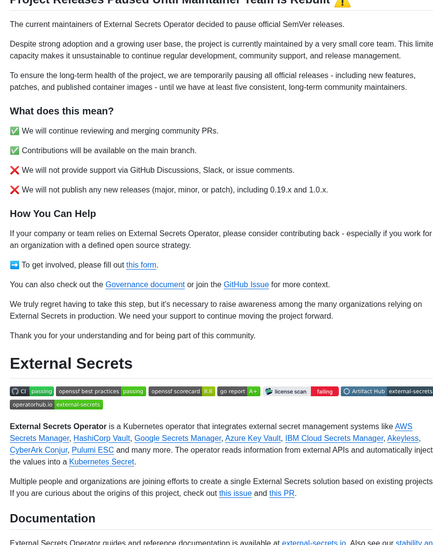 External Secrets External Secrets screenshot