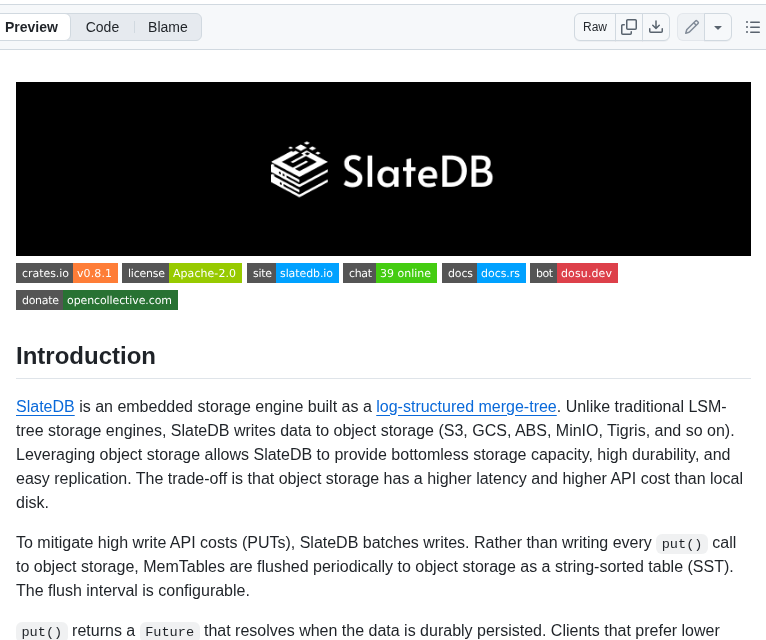 Slatedb Slatedb screenshot