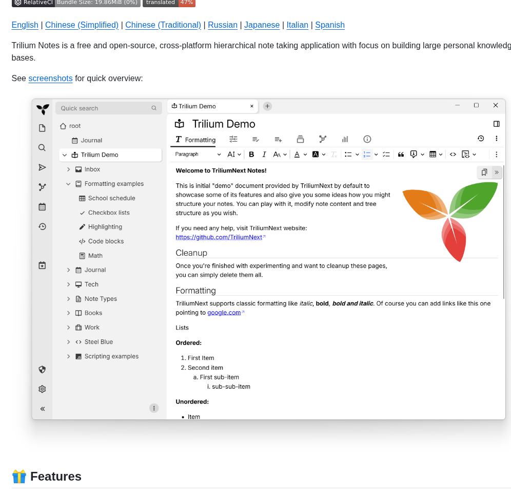 Triliumnext Trilium screenshot