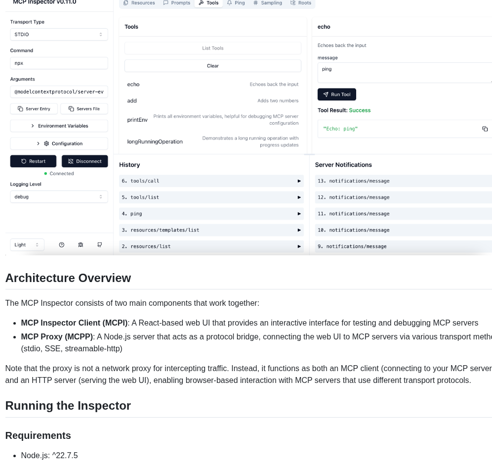 Modelcontextprotocol Inspector screenshot