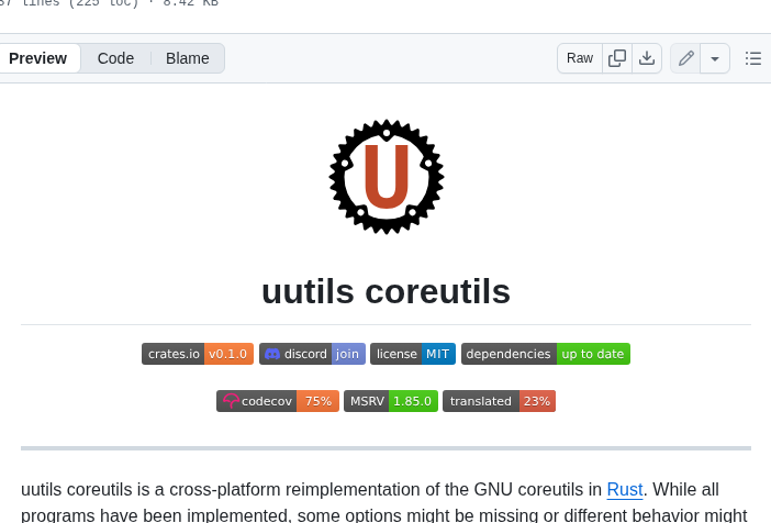 Uutils Coreutils screenshot