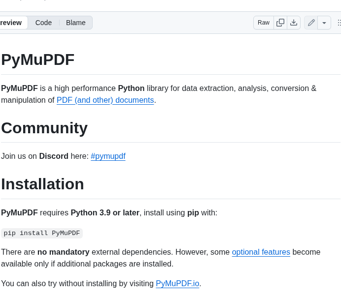 Pymupdf Pymupdf screenshot