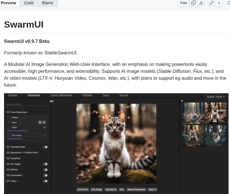 Mcmonkeyprojects Swarmui screenshot