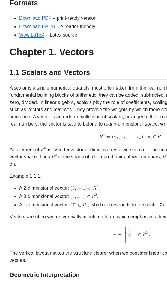 The Litte Book Of Linear Algebra screenshot
