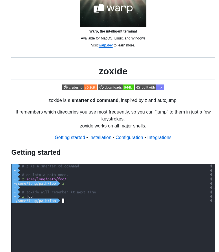 Ajeetdsouza Zoxide screenshot