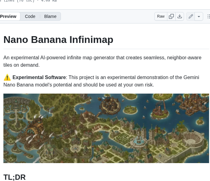 Seezatnap Nano Banana Infinimap screenshot