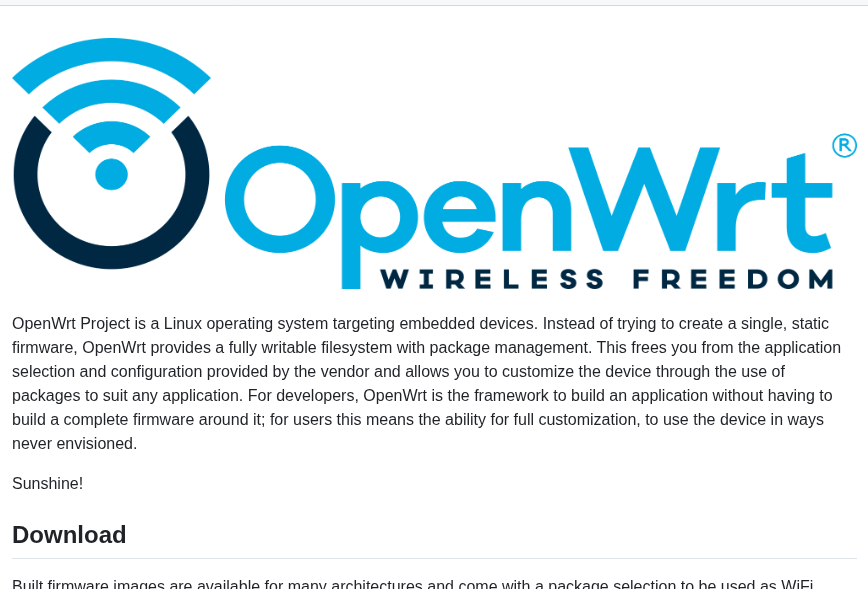 Openwrt Openwrt screenshot
