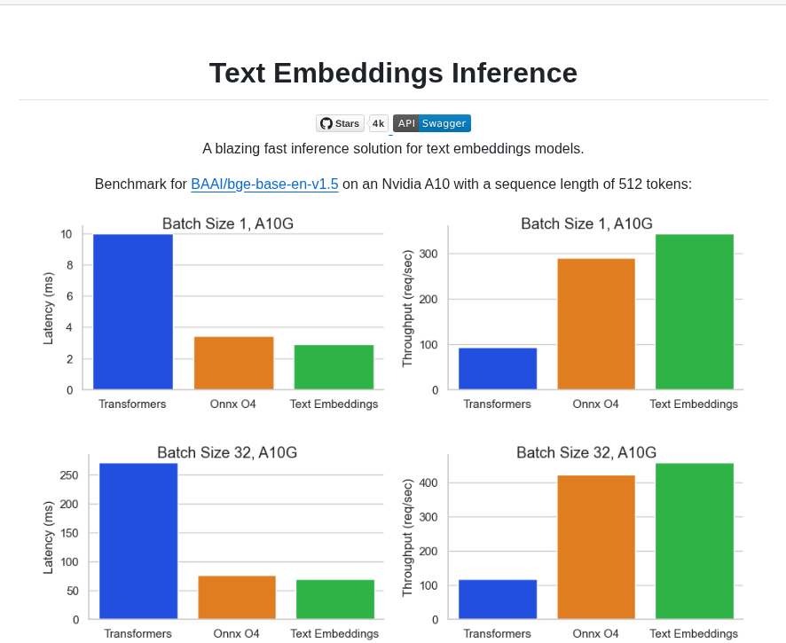 Huggingface Text Embeddings Inference screenshot