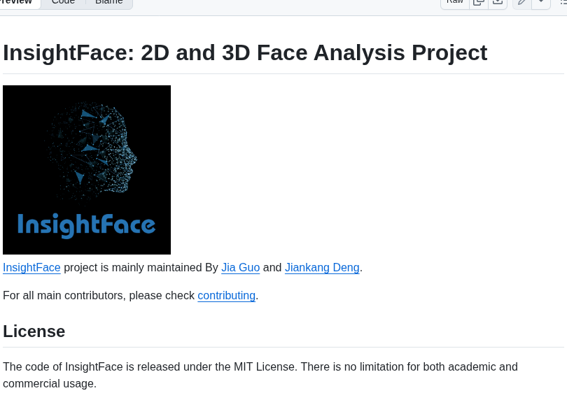 Deepinsight Insightface screenshot
