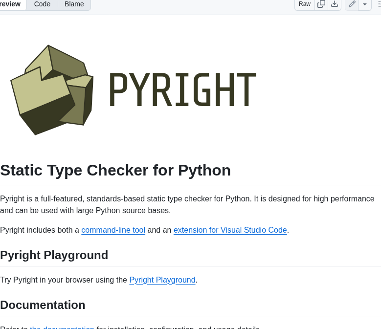 Microsoft Pyright screenshot