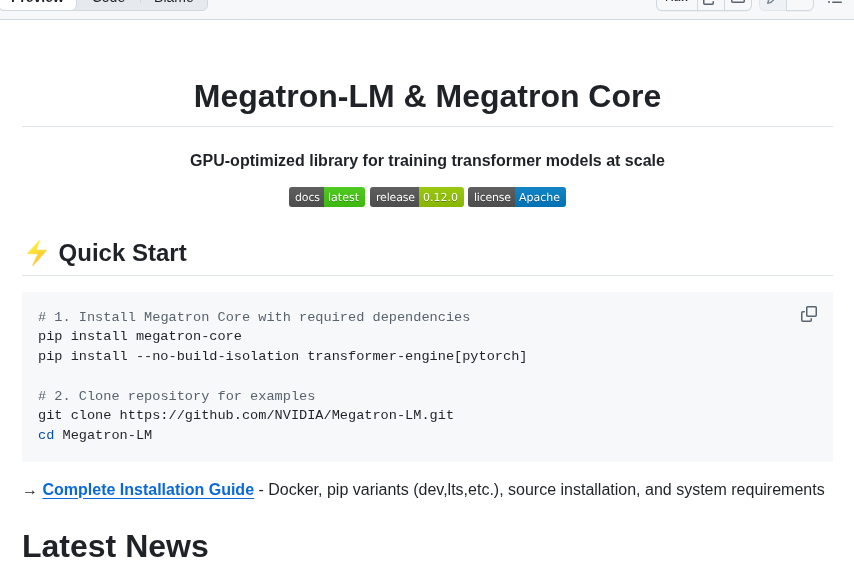 Nvidia Megatron Lm screenshot