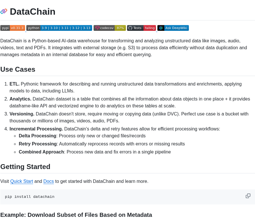 Iterative Datachain screenshot