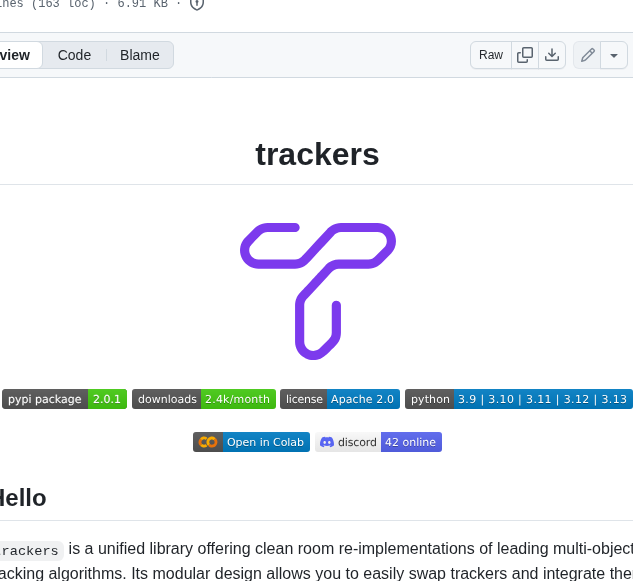 Roboflow Trackers screenshot